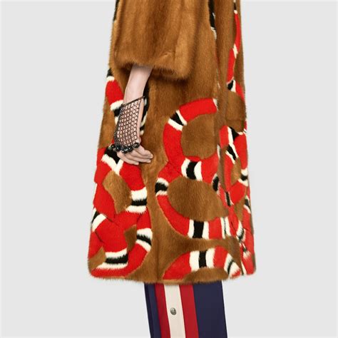 gucci mink coat red intarsia|Gucci Gucci Geometric Intarsia Mink Fur Coat .